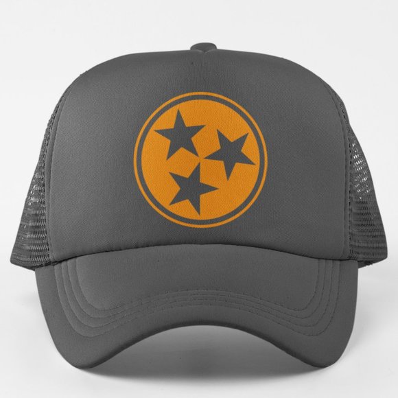 Heritage Pride Tennessee Tristar Embroidered Mesh Trucker Hat - Adjustable Snapback For State Pride